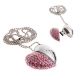 USB šperk pre ženu, náhrdelník srdce s ružovými zirkónmi - 8 GB
