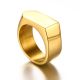 Pánsky pečatný prsteň z chirurgickej ocele, lesklá zlatá farba