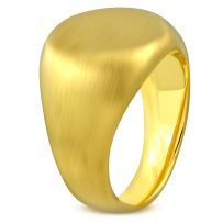 Pečatný oválny prsteň, chirurgická oceľ zamatovej zlatej farby